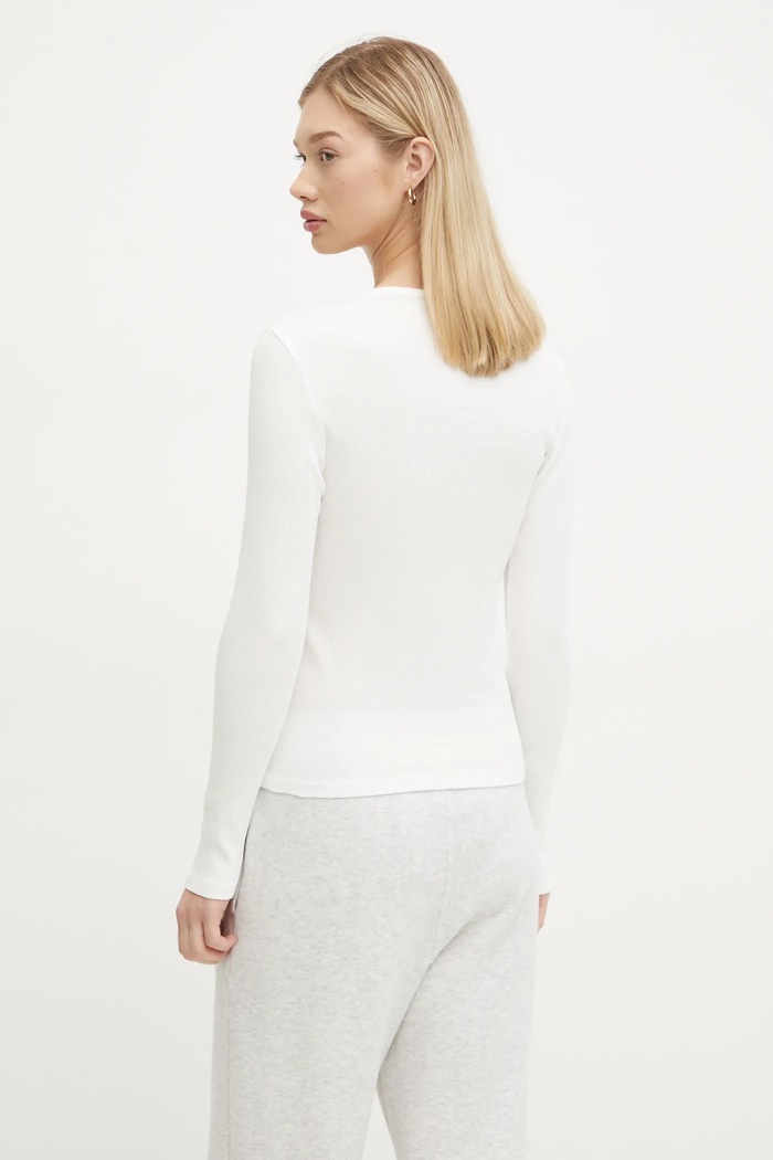 Oblečení Bavlněné tričko s dlouhým rukávem Tommy Jeans DW0DW19501 bílá
