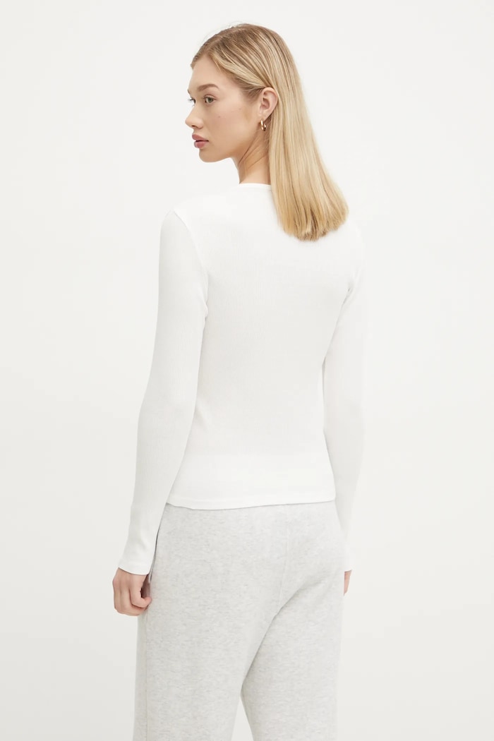 Oblečení Bavlněné tričko s dlouhým rukávem Tommy Jeans DW0DW19501 bílá