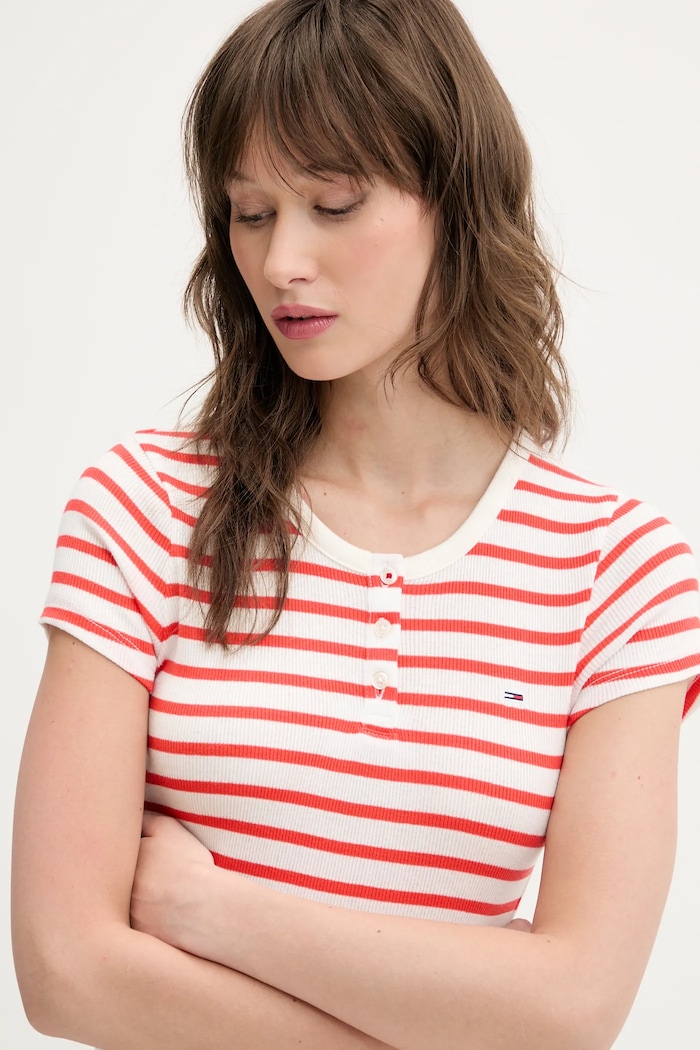 Odjeća Pamučna majica Tommy Jeans DW0DW19502 crvena