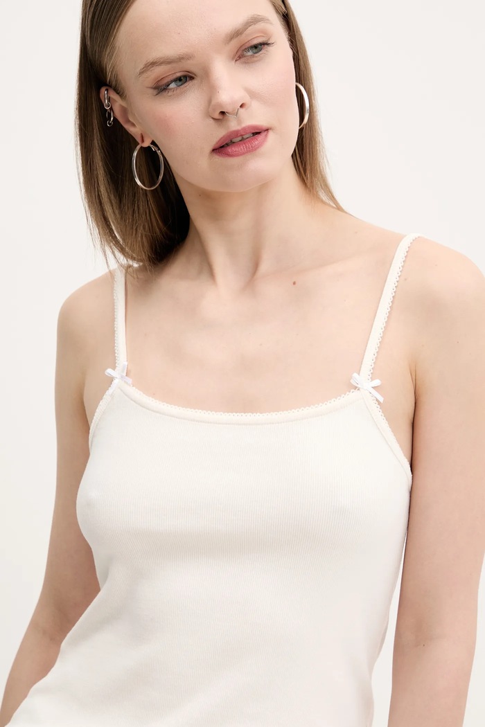 Tommy Jeans top beżowy DW0DW19505