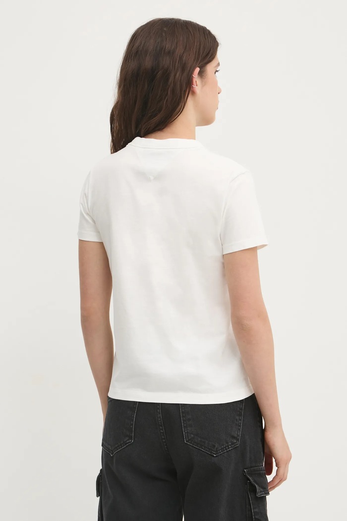 Odzież Tommy Jeans T-shirt bawełniany DW0DW20153 beżowy