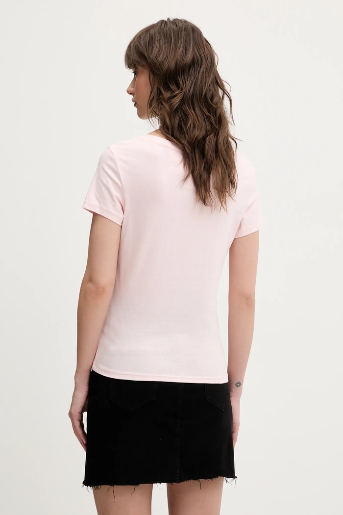 Tommy Jeans tričko dámske bavlnené DW0DW20458 ružová SS26