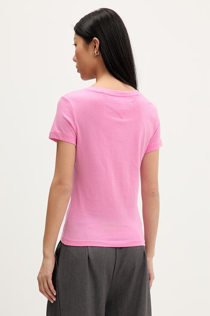 Îmbrăcăminte Tommy Jeans tricou pentru femei, din bumbac DW0DW20458 roz