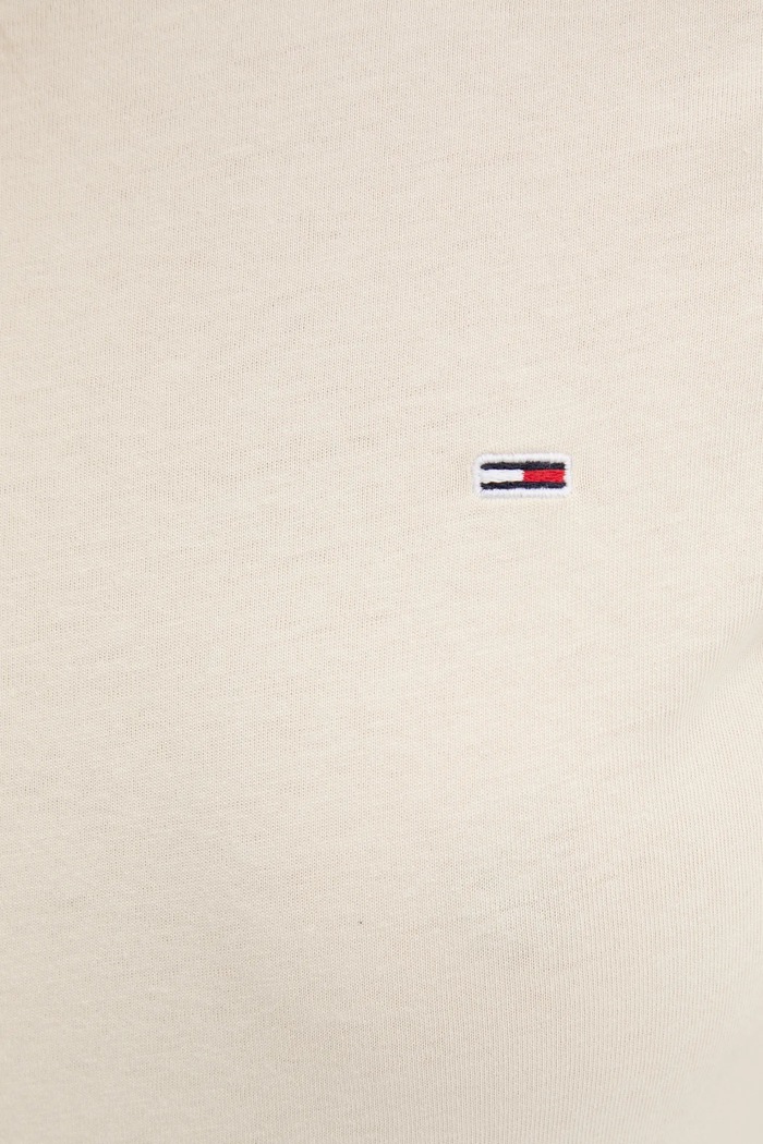 Basic tričko dámské bavlněné Tommy Jeans béžová DW0DW20459