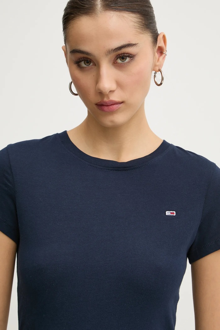 Tommy Jeans basic tričko dámske bavlnené tmavomodrá DW0DW20459