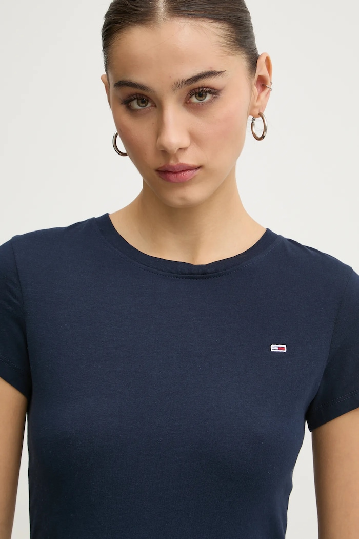 Tommy Jeans basic tričko dámske bavlnené tmavomodrá DW0DW20459