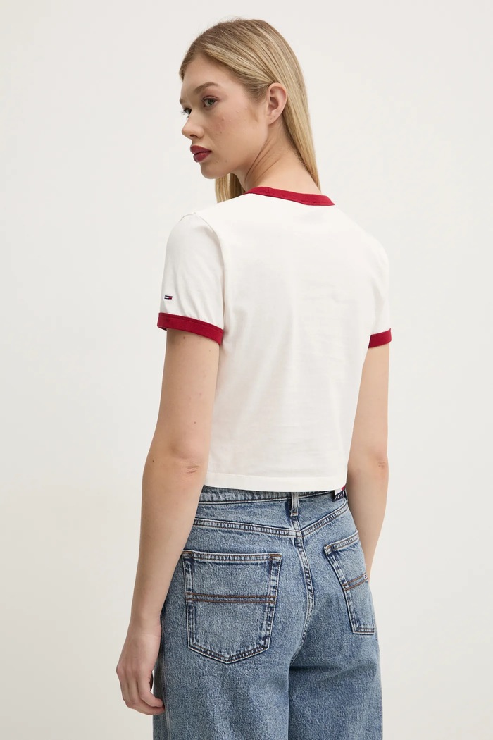 Oblečení Bavlněné tričko Tommy Jeans DW0DW20561 bílá