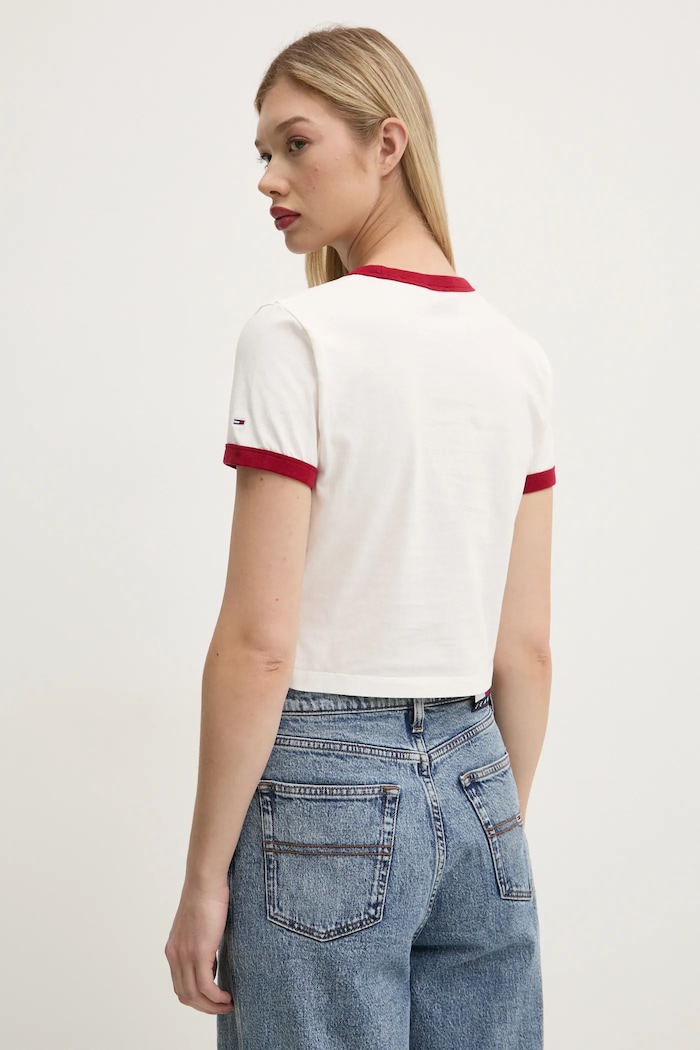 Oblečení Bavlněné tričko Tommy Jeans DW0DW20561 bílá