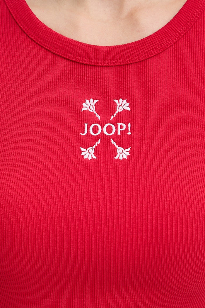 Joop! top damski bawełniany z elastanem 30042835 czerwony