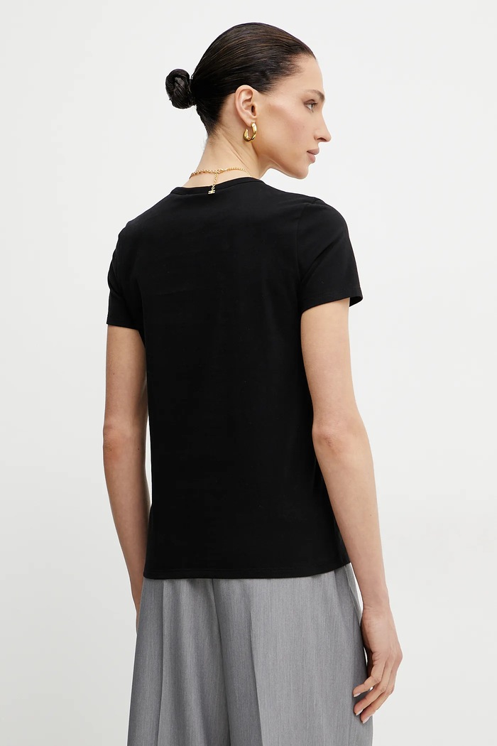 Odzież Elisabetta Franchi t-shirt bawełniany MA02951E2 czarny