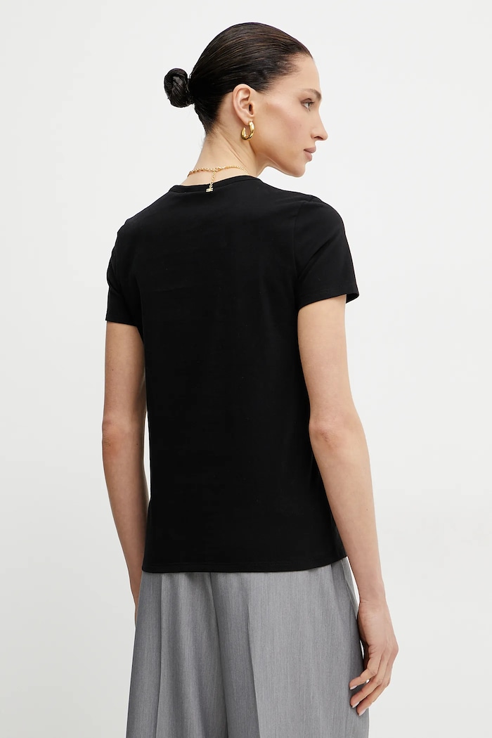 Odzież Elisabetta Franchi t-shirt bawełniany MA02951E2 czarny
