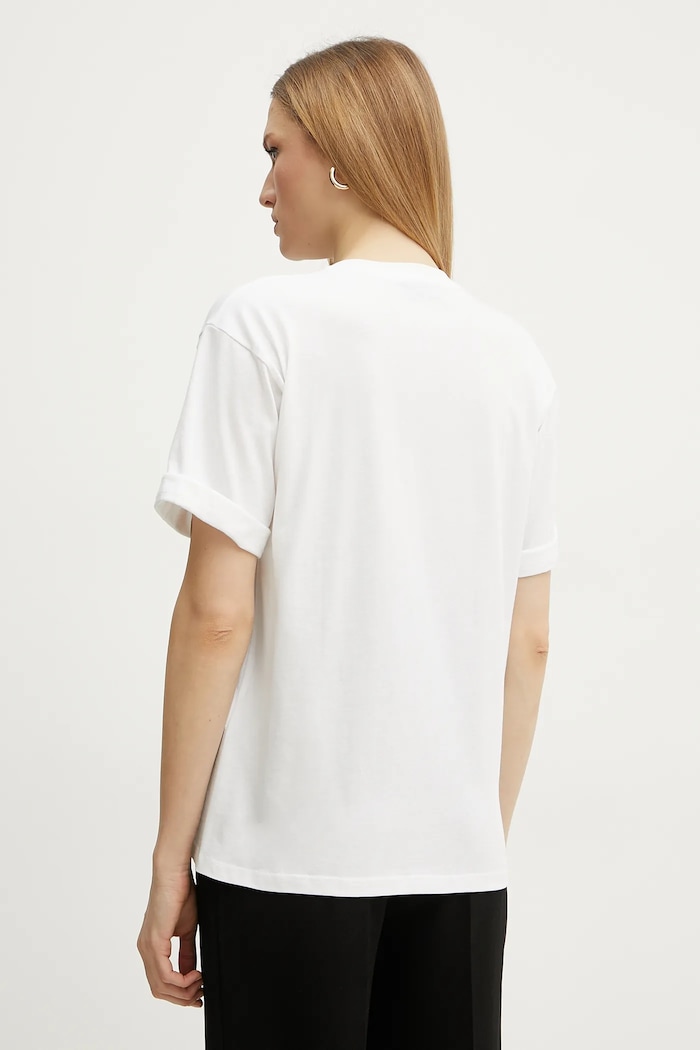 Odzież Elisabetta Franchi t-shirt bawełniany MA03551E2 biały