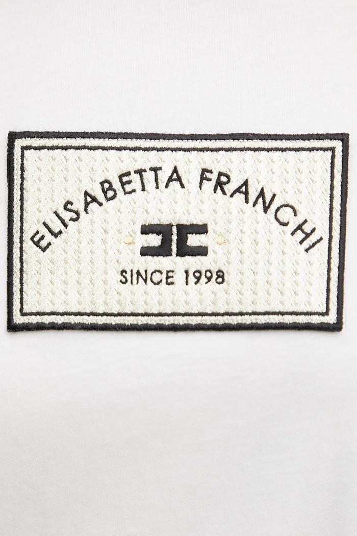 Elisabetta Franchi t-shirt bawełniany MA03551E2 biały