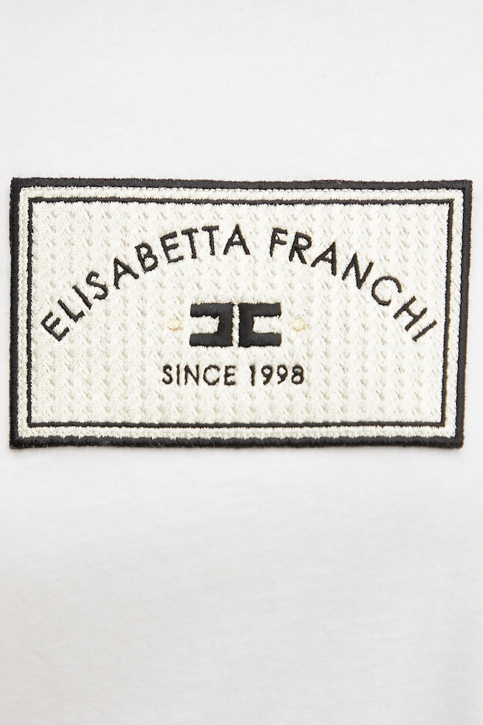 Elisabetta Franchi t-shirt bawełniany MA03551E2 biały