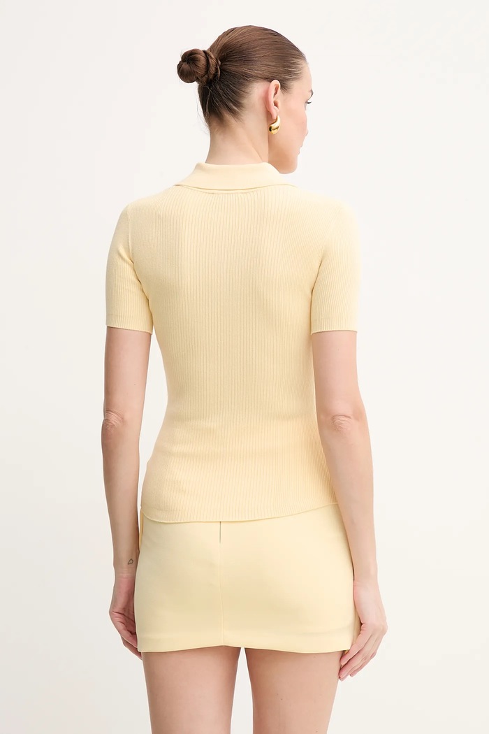 Odzież Elisabetta Franchi Sweter z domieszką jedwabiu MK63B51E2 żółty