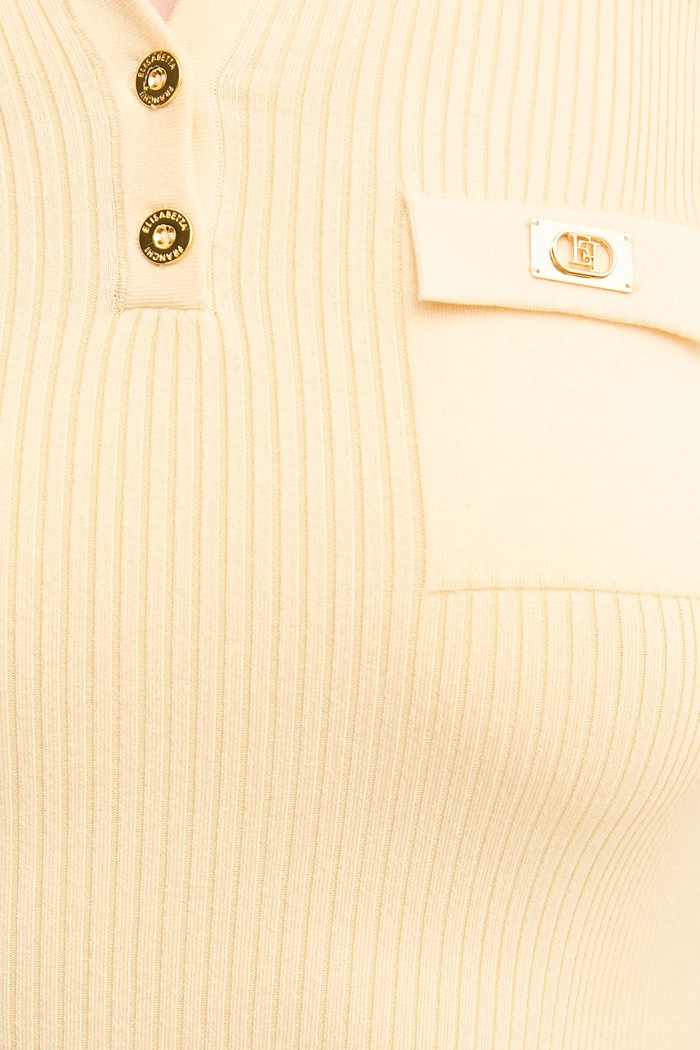Sweter z domieszką jedwabiu Elisabetta Franchi żółty MK63B51E2