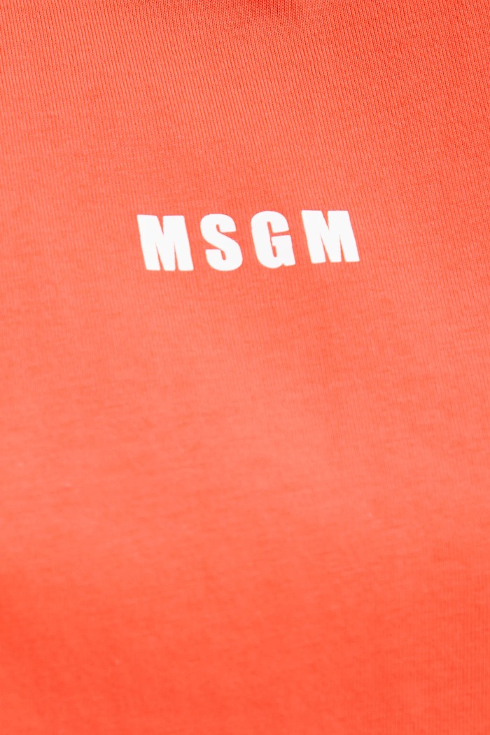 MSGM t-shirt bawełniany 3841MDM500.257002 pomarańczowy