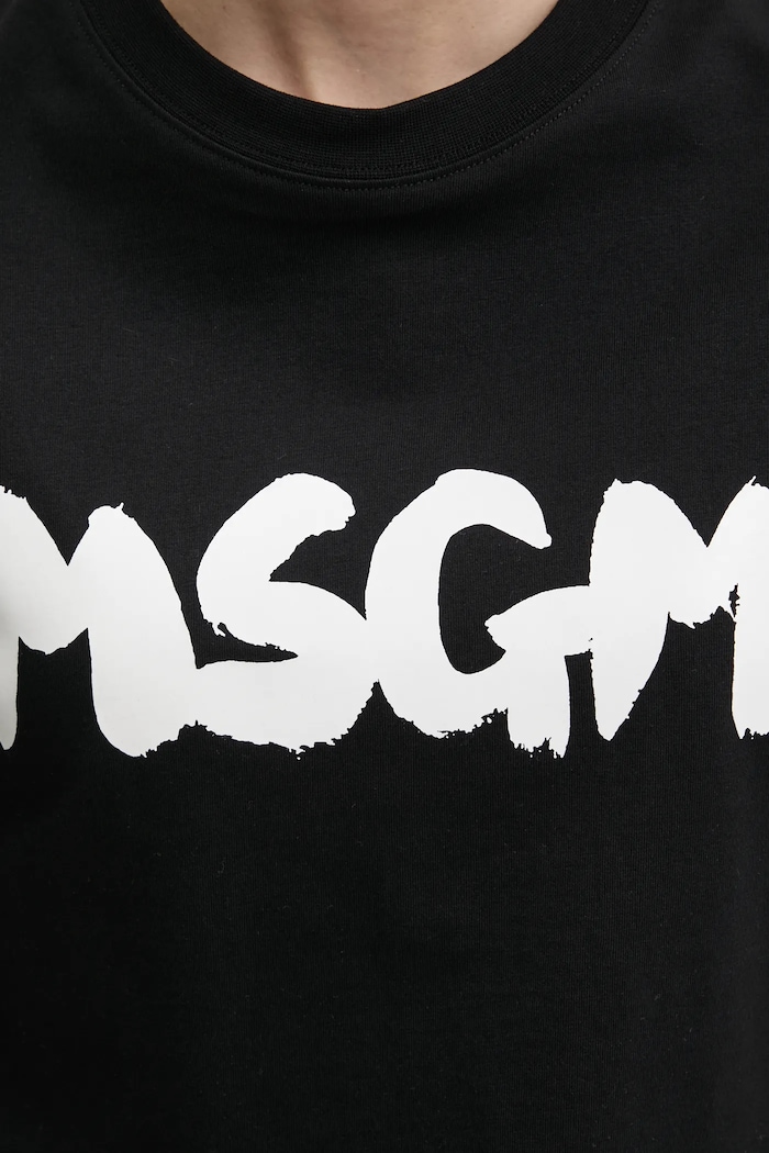 MSGM t-shirt bawełniany 3841MDM100.257002 czarny