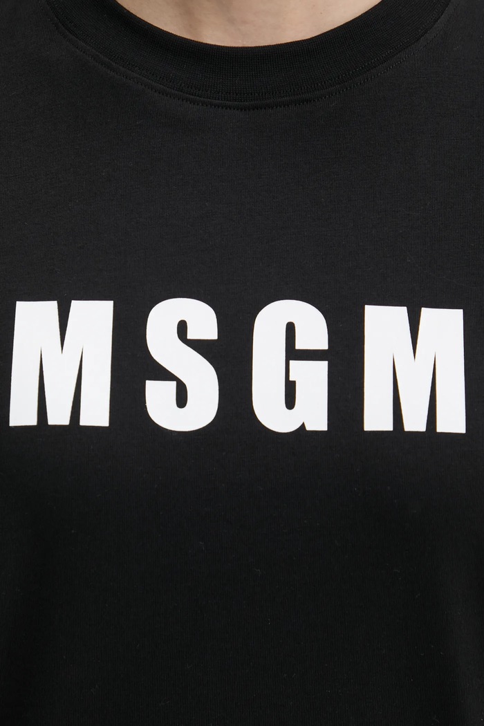 MSGM t-shirt bawełniany 3841MDM92.257002 czarny