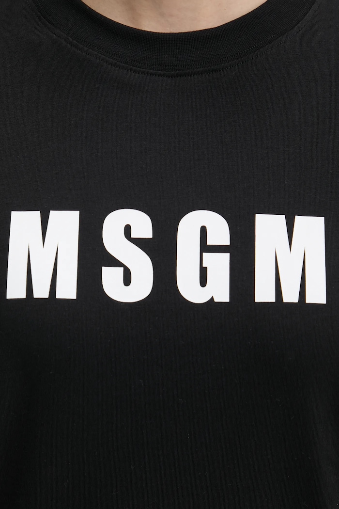 MSGM t-shirt bawełniany 3841MDM92.257002 czarny