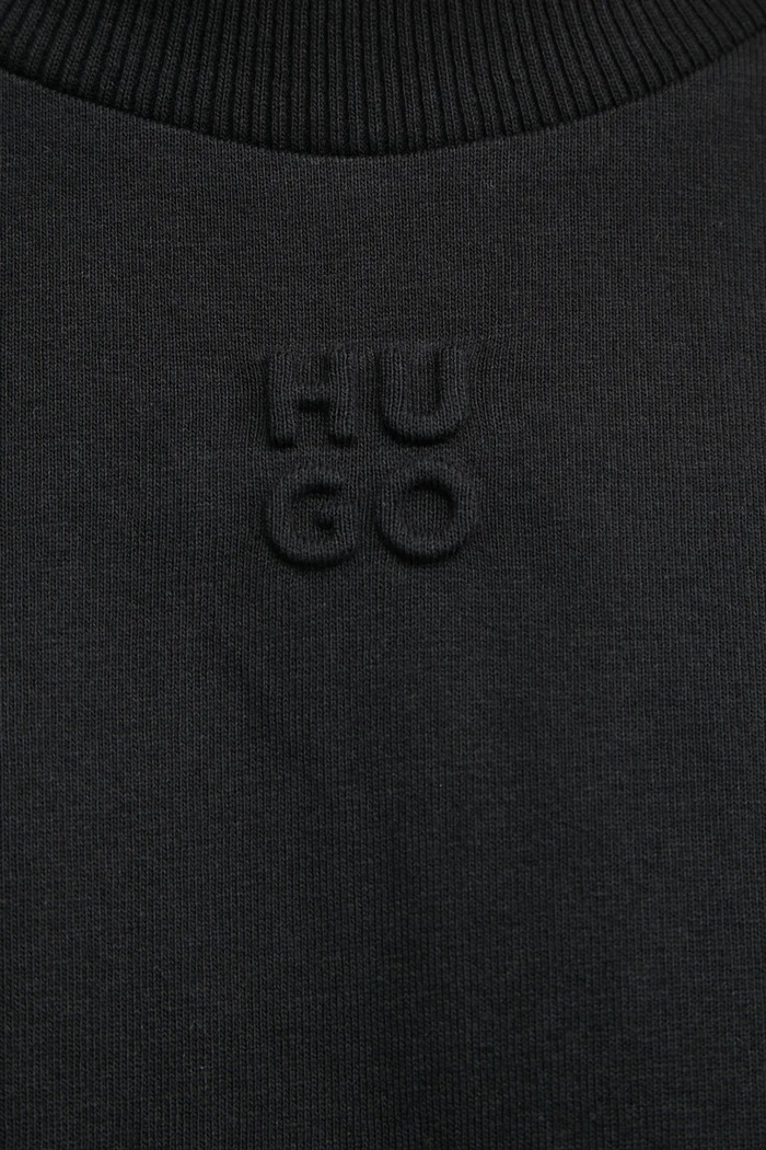 Βαμβακερό μπλουζάκι HUGO 50530453 μαύρο