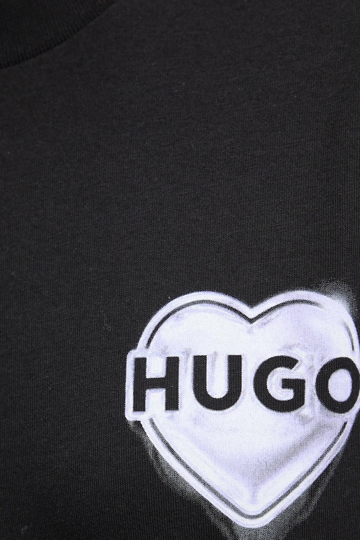 Bavlněné tričko HUGO 50534545 černá