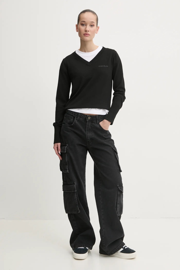 Bavlněné tričko Guess Jeans W5RI41.K8HM0 bílá SS25