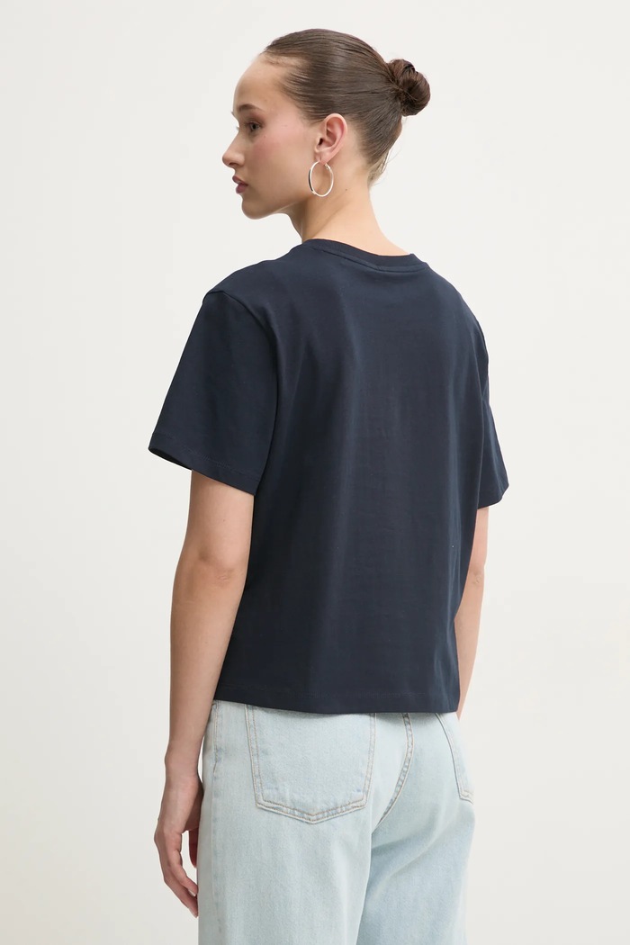 Ρούχα Guess Jeans t-shirt γυναικείο βαμβακερό W5RI42.K8HM0 σκούρο μπλε
