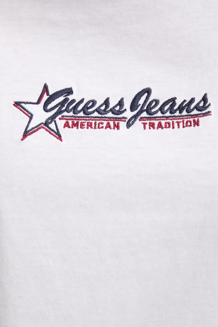 Βαμβακερό μπλουζάκι Guess Jeans W5RI48.K8HM0 λευκό