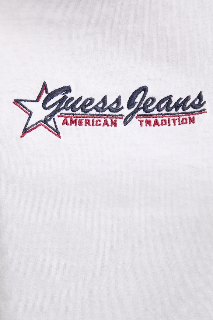Βαμβακερό μπλουζάκι Guess Jeans W5RI48.K8HM0 λευκό