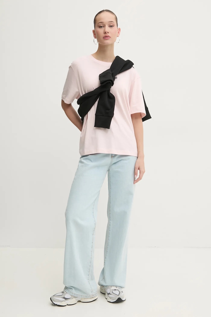Guess Jeans tricou din bumbac W5RI48.K8HM0 roz SS25