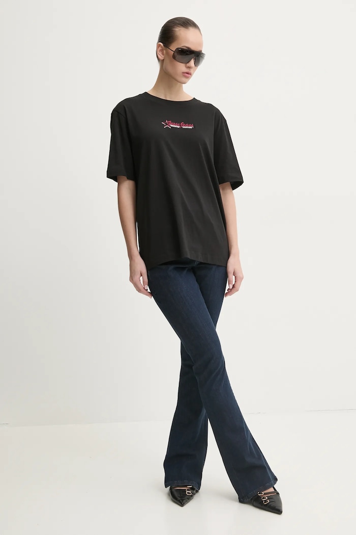 Bavlnené tričko Guess Jeans W5RI48.K8HM0 čierna SS25