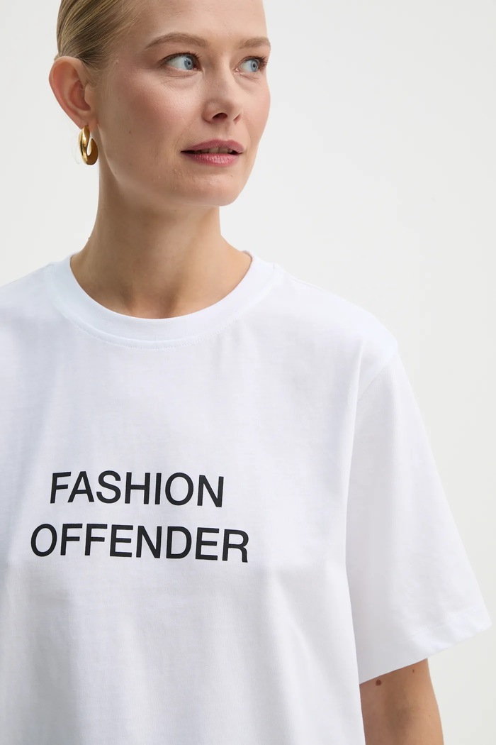 Victoria Beckham t-shirt bawełniany biały 1125JTS006357A