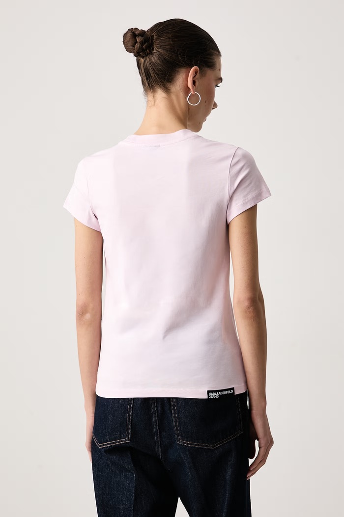 Odzież Karl Lagerfeld Jeans T-shirt damski bawełniany A1W17004 różowy