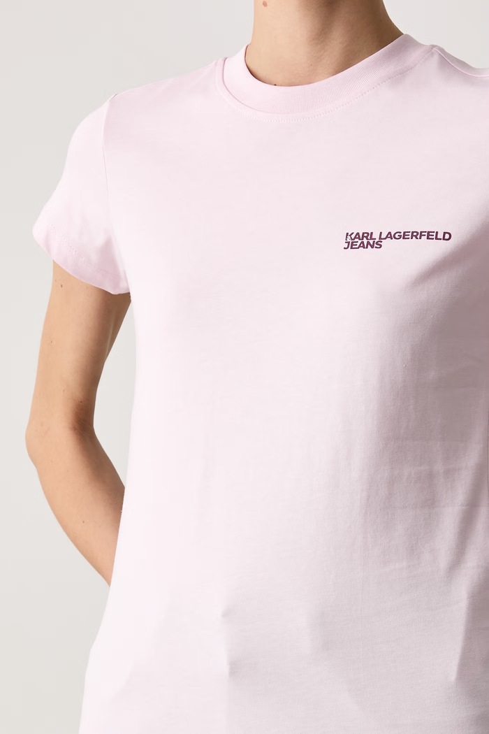 T-shirt damski bawełniany Karl Lagerfeld Jeans A1W17004 różowy