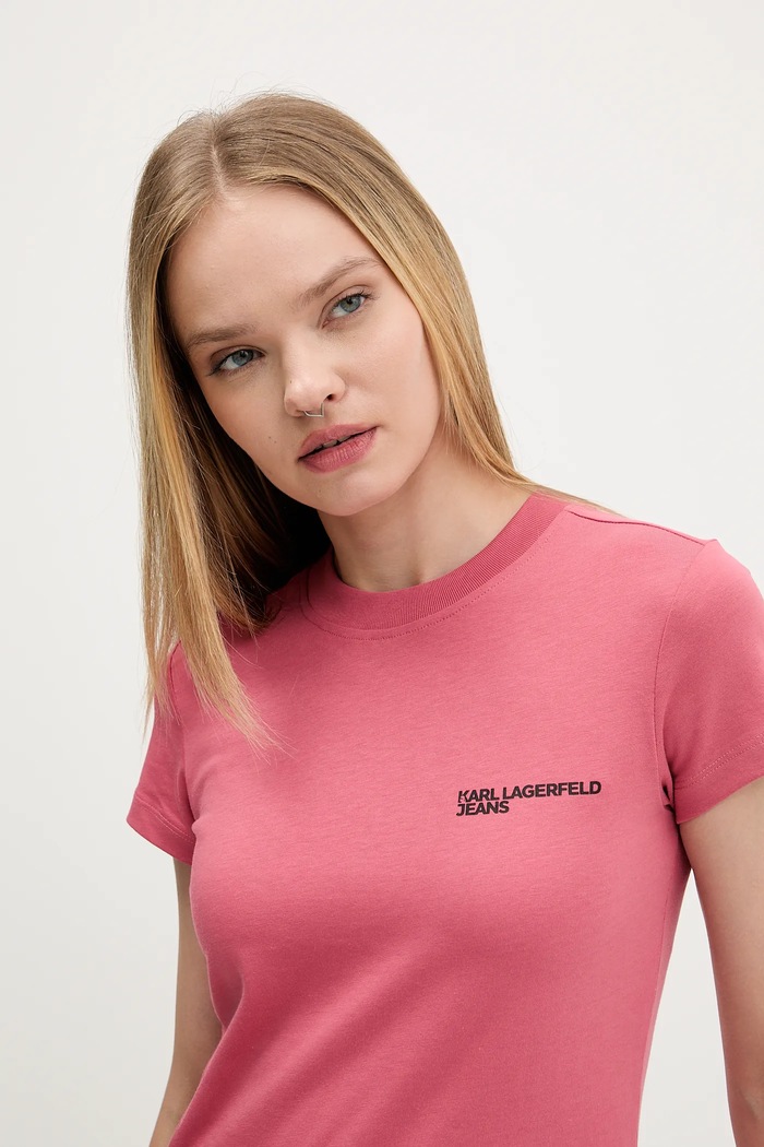 Karl Lagerfeld Jeans tričko dámske bavlnené oranžová A1W17004