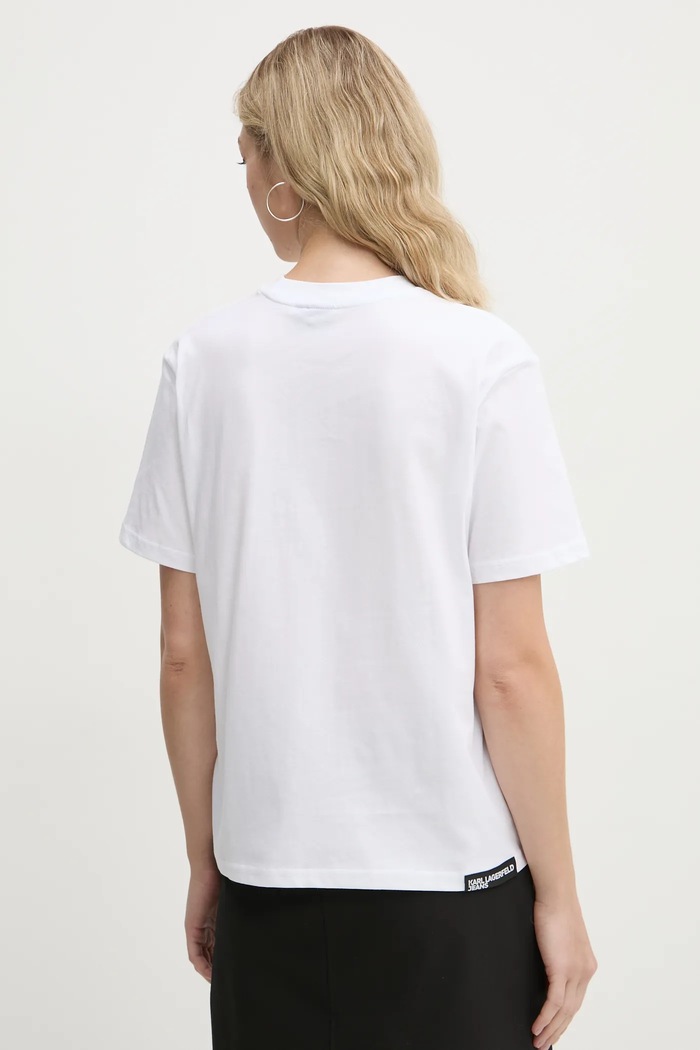 Oblečenie Karl Lagerfeld Jeans tričko dámske bavlnené A1W17005 biela