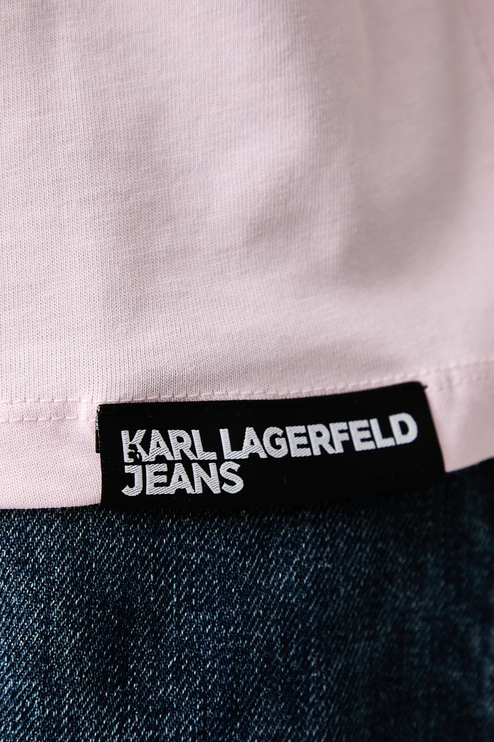T-shirt damski bawełniany Karl Lagerfeld Jeans A1W17005 różowy