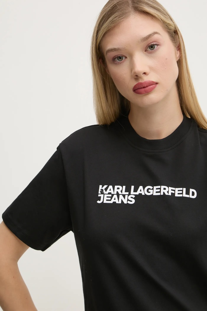 Karl Lagerfeld Jeans tričko dámske bavlnené čierna A1W17005