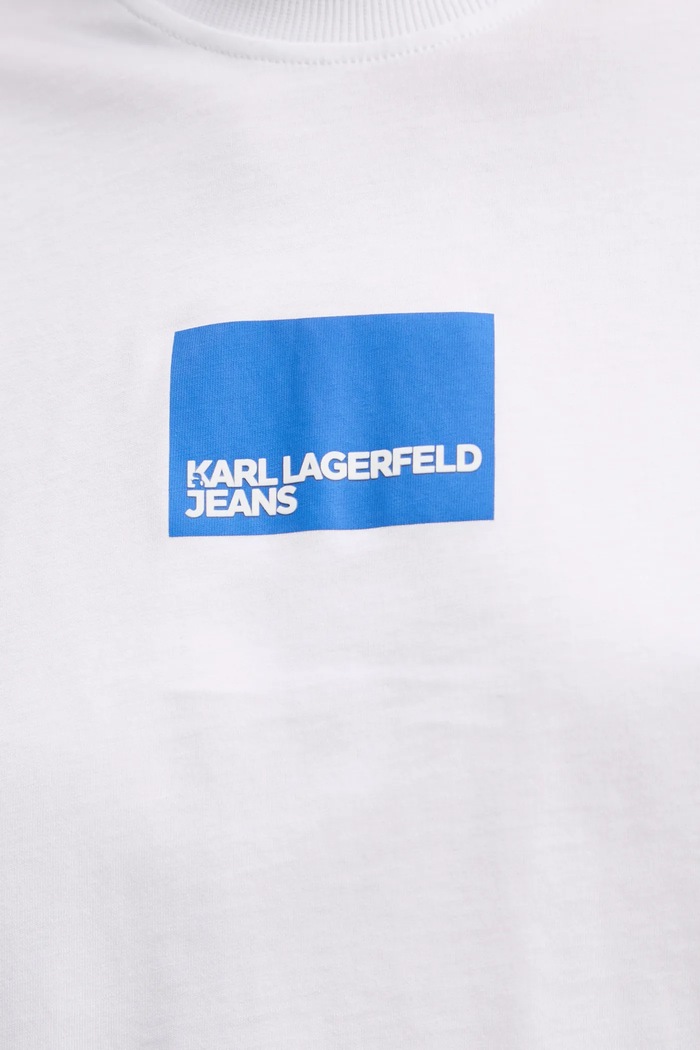 Памучна тениска Karl Lagerfeld Jeans A1W17006 бял