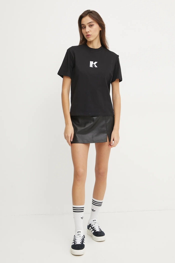 Karl Lagerfeld Jeans тениска дамска от памук A1W17031 черен SS26