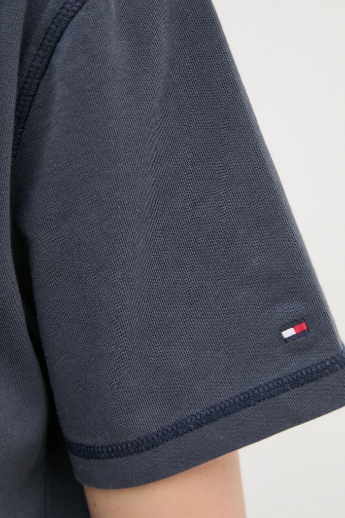 Bavlněné tričko Tommy Hilfiger WW0WW43897 modrá