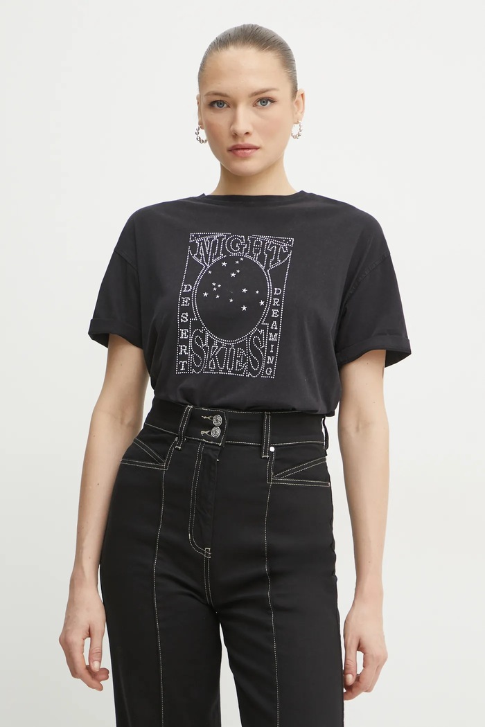 BOSS Orange t-shirt in cotone applique nero 50535106