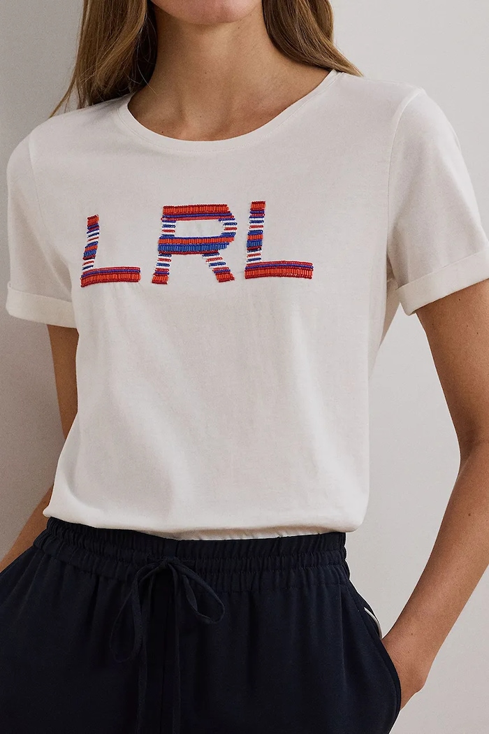 Lauren Ralph Lauren t-shirt bawełniany biały 200957668