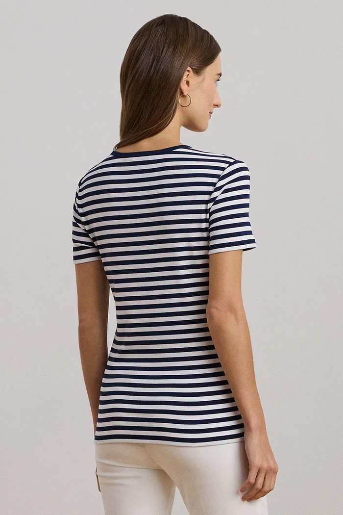Lauren Ralph Lauren T-shirt bawełniany 200957662 granatowy SS25
