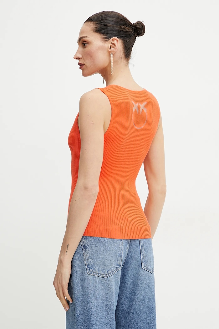 Svilen top Pinko Našitek oranžna 104808.A1KW
