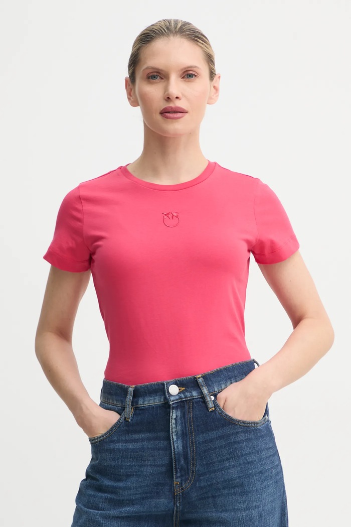 Pinko t-shirt bawełniany bawełna czerwony 100355.A2HN