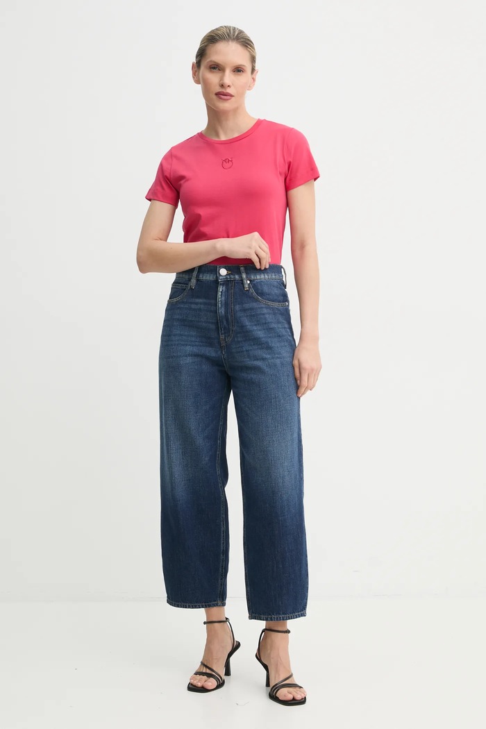 Pinko t-shirt bawełniany 100355.A2HN czerwony AA00
