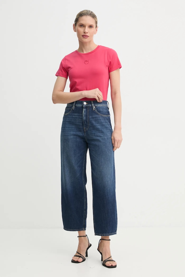 Pinko t-shirt bawełniany 100355.A2HN czerwony AA00