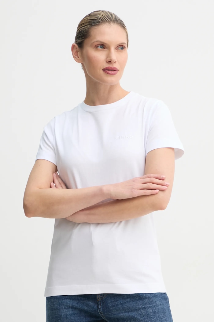 Pinko t-shirt bawełniany bawełna biały 101752.A2HN